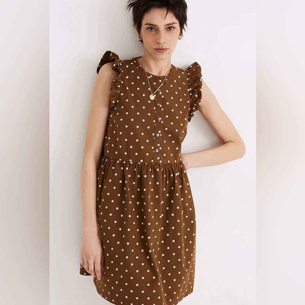 Madewell Mini Olive Green Dress-  Size S